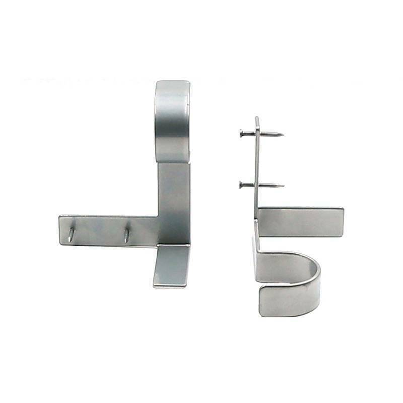 2pcs Single Hang Curtain Rod Holders Tap Right Window Frame Curtain Rod Bracket