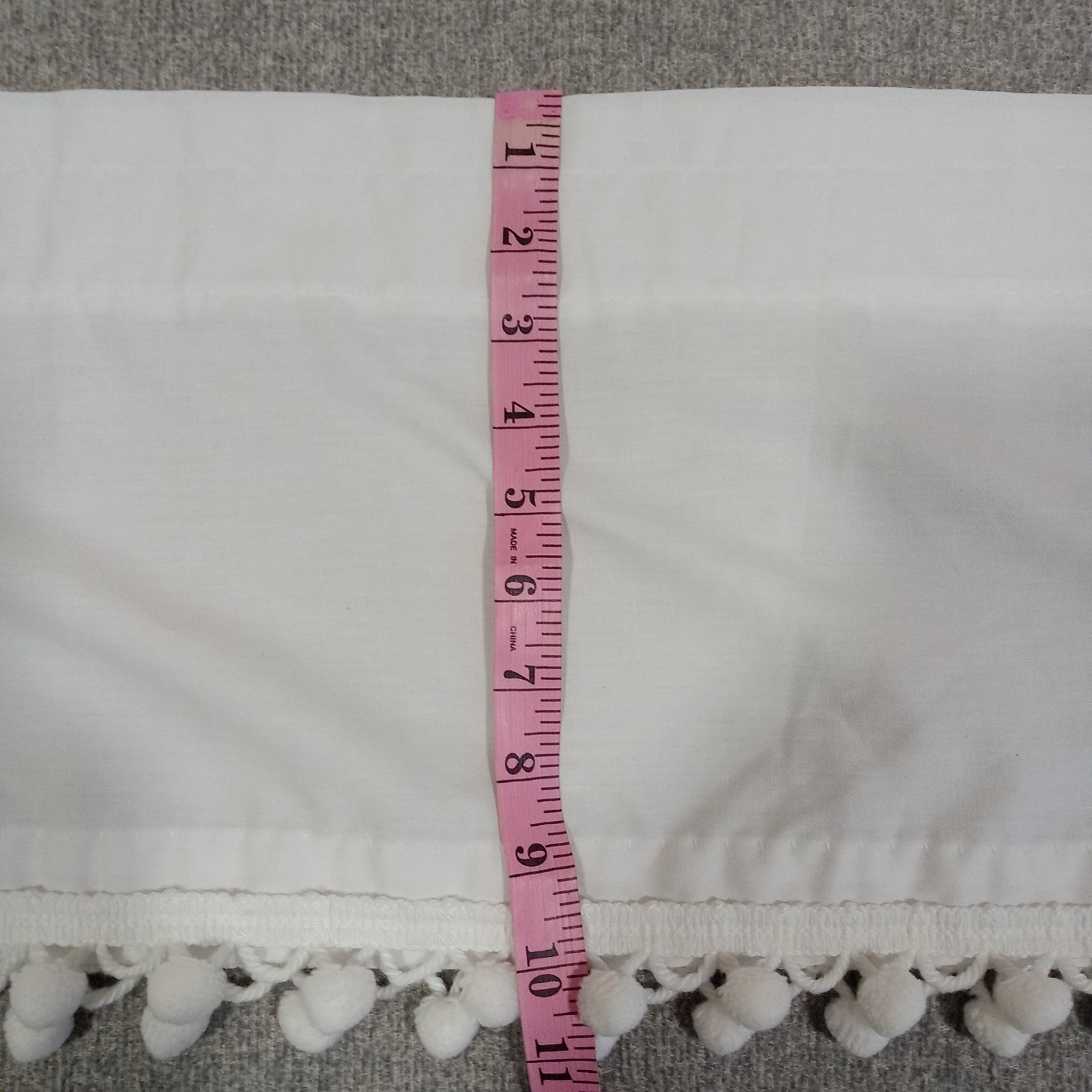 Country Curtains Pompom Valence White 88″L X 10″H Cotton Polyester Blend
