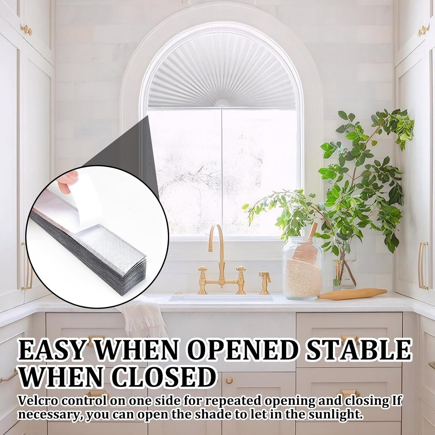 2 PCS Half Circle Window Shade, Arch Window Shade, Radius 17.7 Inches, Blackout