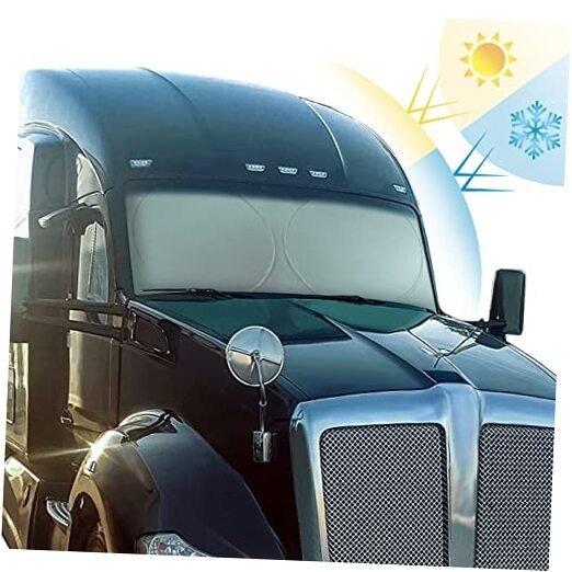 Semi Truck Sun Shade for Windshield and Side Windows | Upgrade 300T Semi