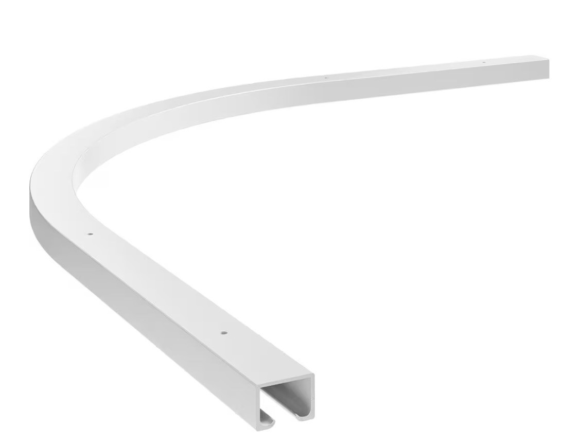 EverTrack – Corner Section for Ceiling Curtain Track – USA Made – 90 Degree Bend