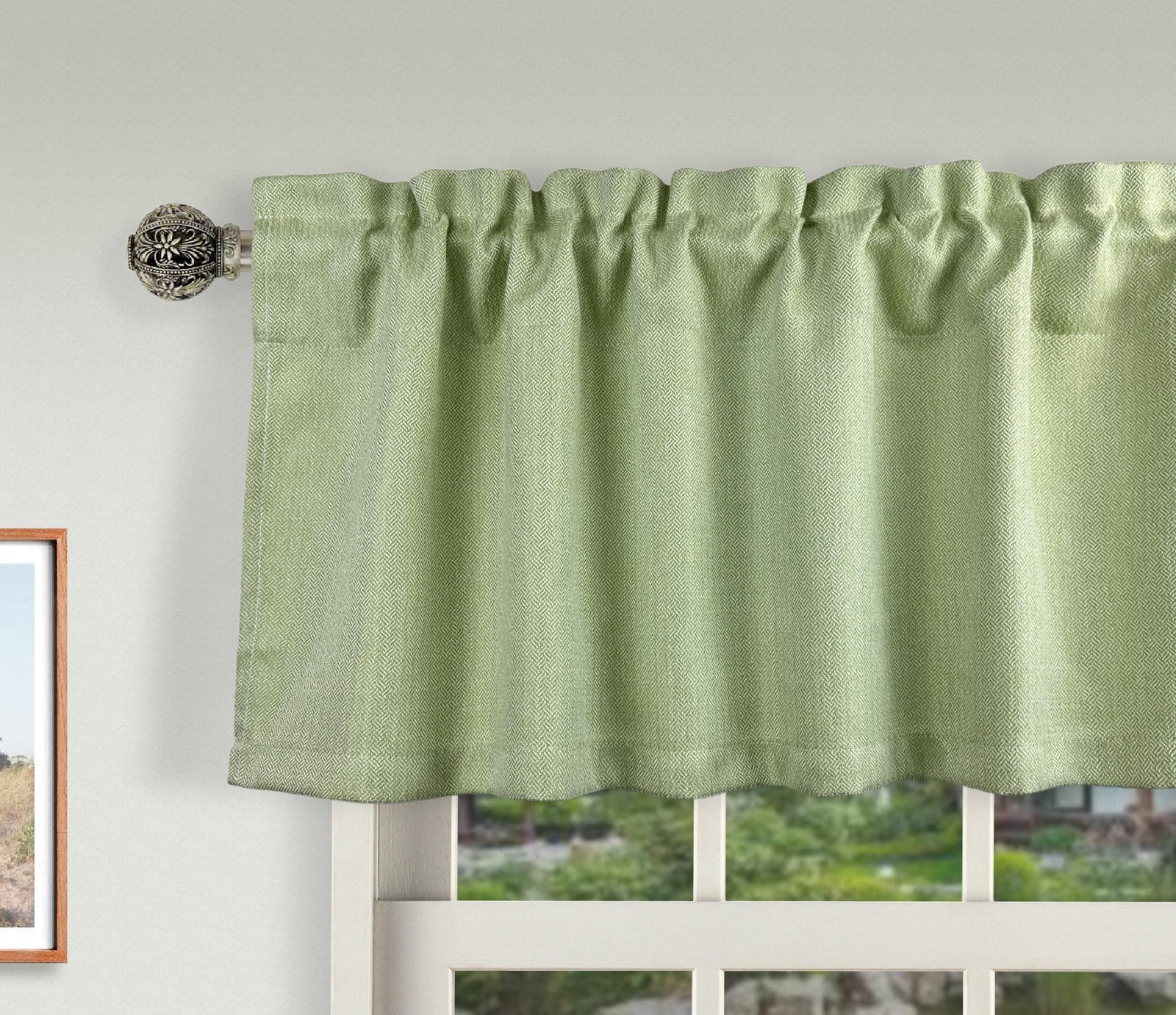 Aiking Window Treatment – Brushed Rod Pocket Window Valance Curtain for Home/…