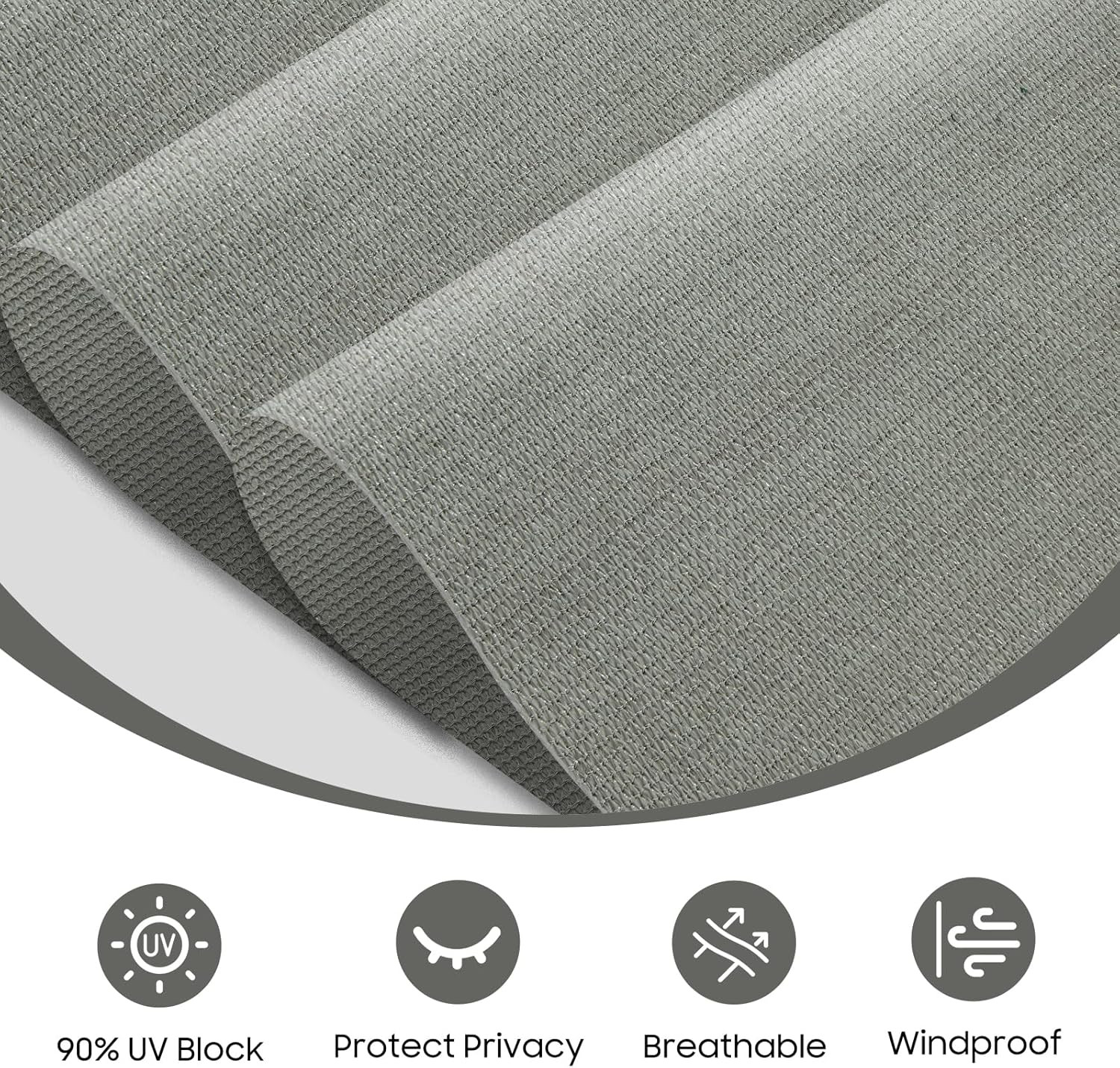 Premium 96″x72″ Cordless Outdoor Shades – 90% UV Block, Dark Grey