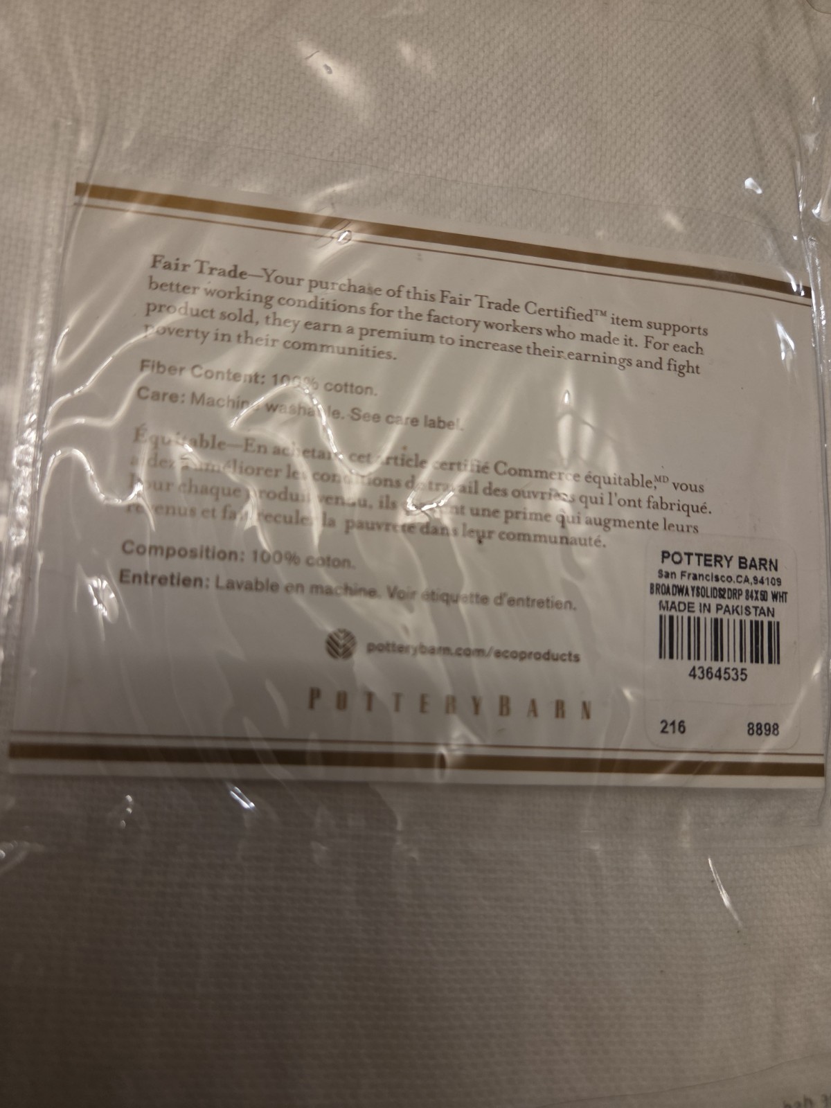 Pottery Barn Broadway Curtains Panels Set 50”x84″ Linen White Color Brand New