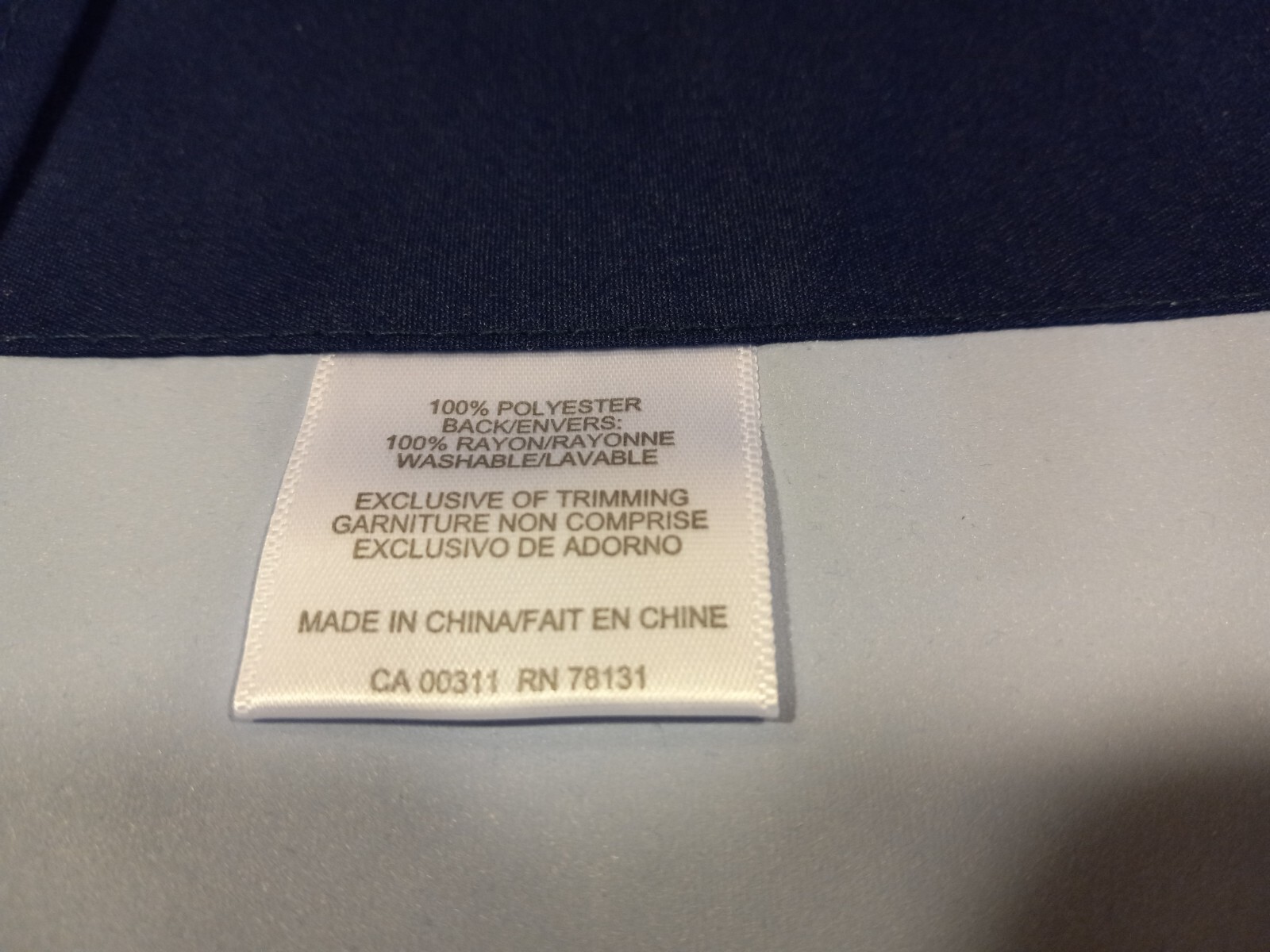 1 Therma Logic Header Valance Insulated Navy Blue Polyester-Rayon 60″w x 16″l