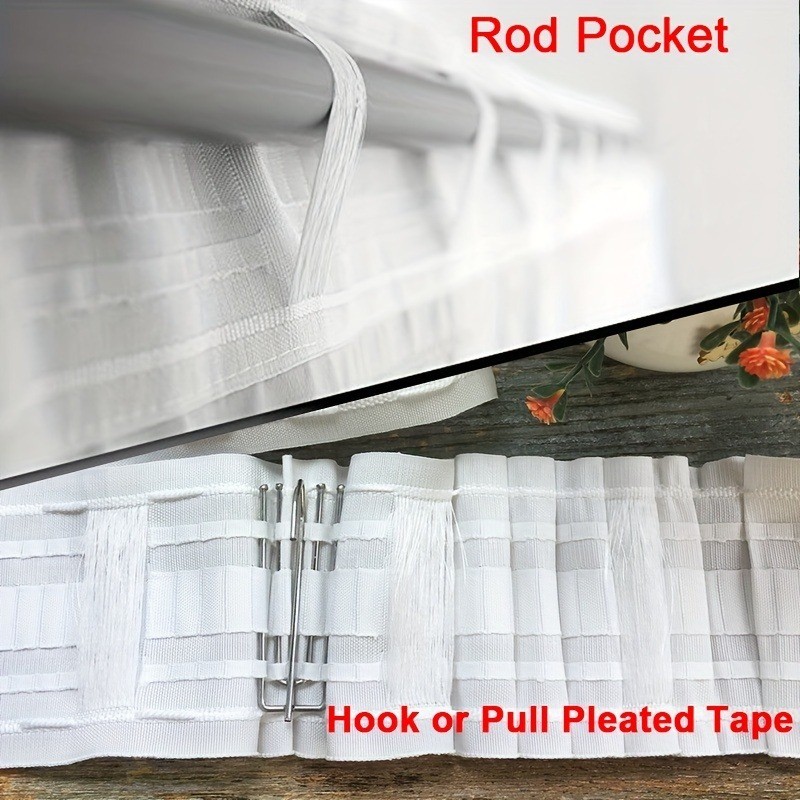White Curtain Tapes Rod Pocket Hook Pleat Curtains Ending DIY Sewing Accessories