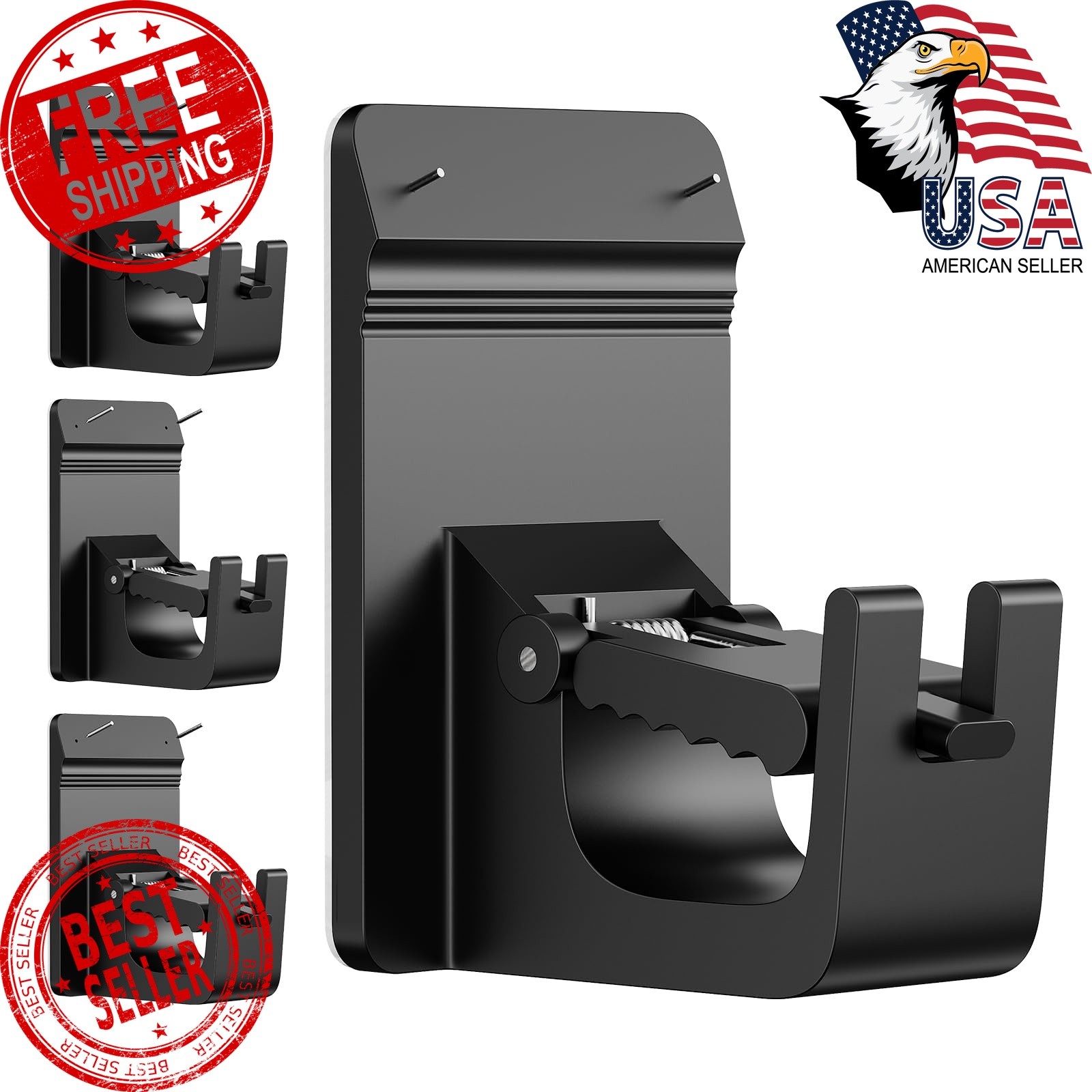 CTBOM Curtain Rod Brackets 4Pcs Black