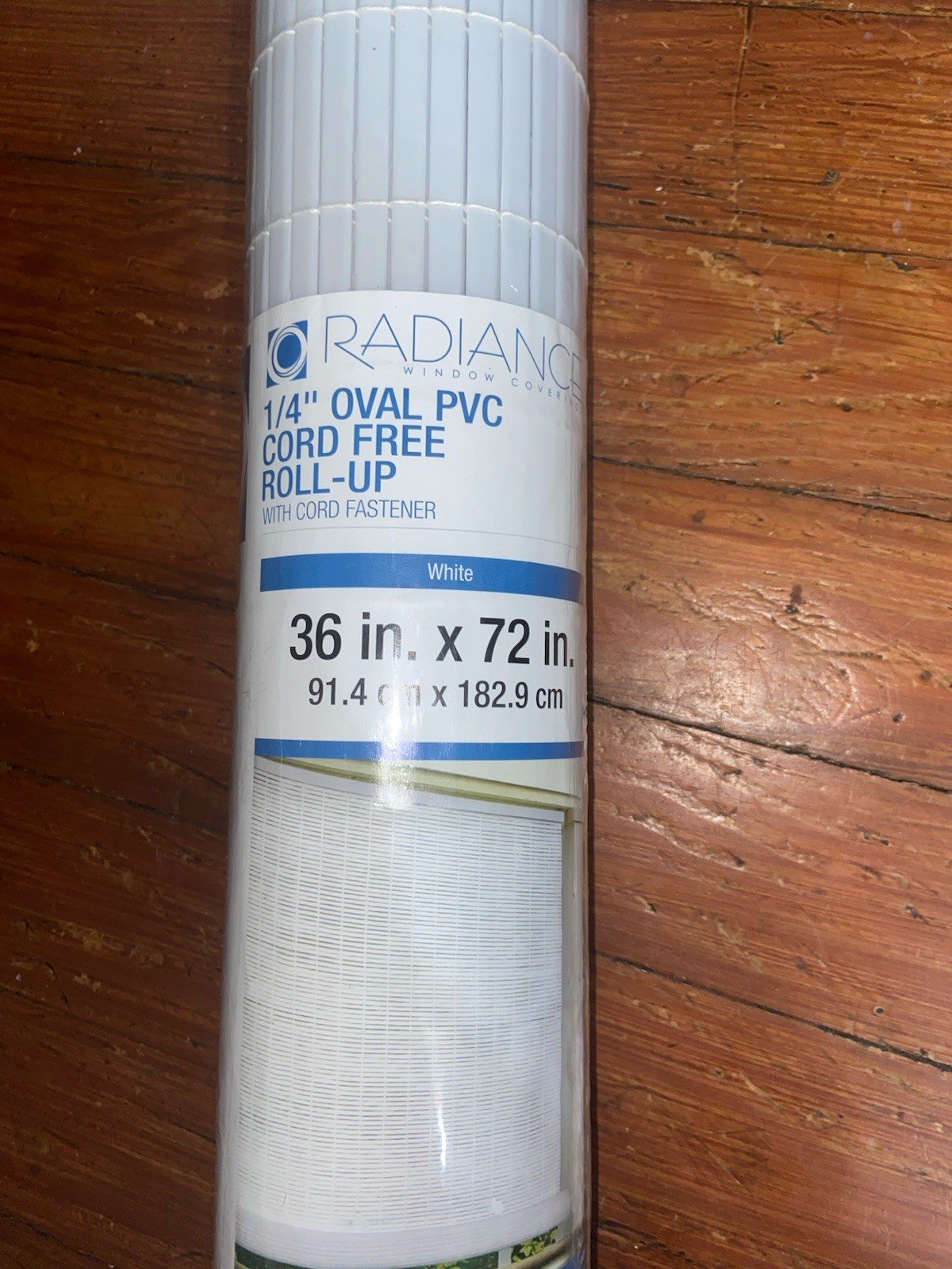Radiance 36×72 White Cordless PVC Roll-Up Shade Blind UV Heat Reducing Patio