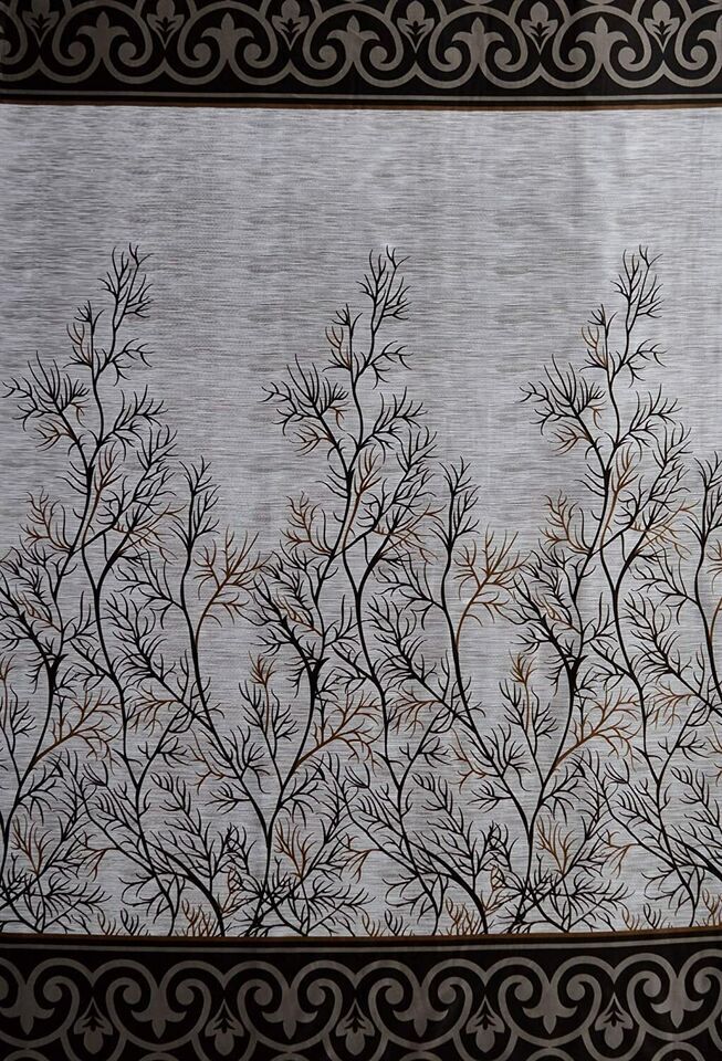 2 Pieces – Eyelet Grommet RingTop Door Window Curtains Set 5 7 9 Feet Brown