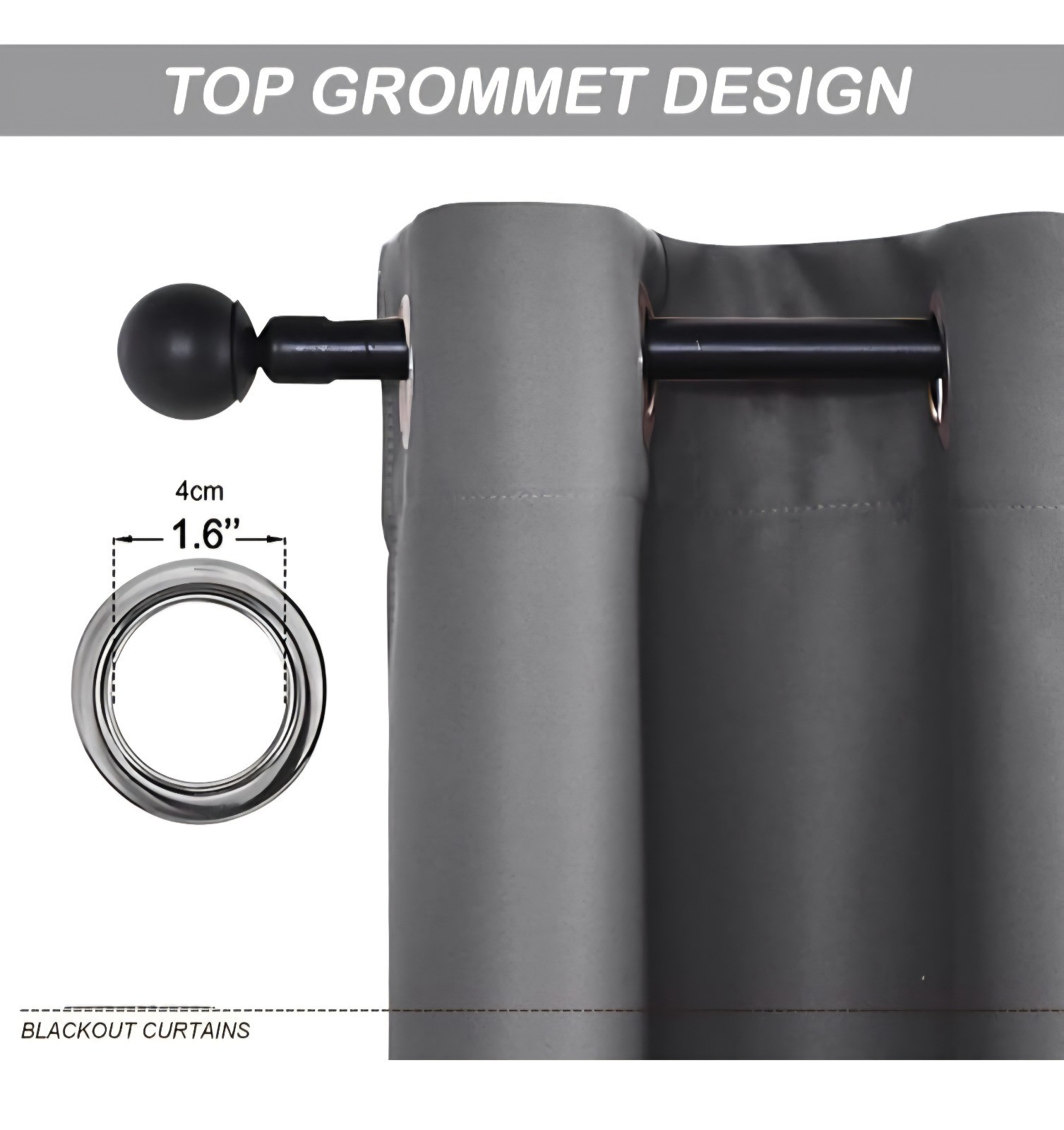 100% SOLID BLACKOUT CURTAIN 2 PIECE GROMMET FOAM LINED WINDOW CURTAIN