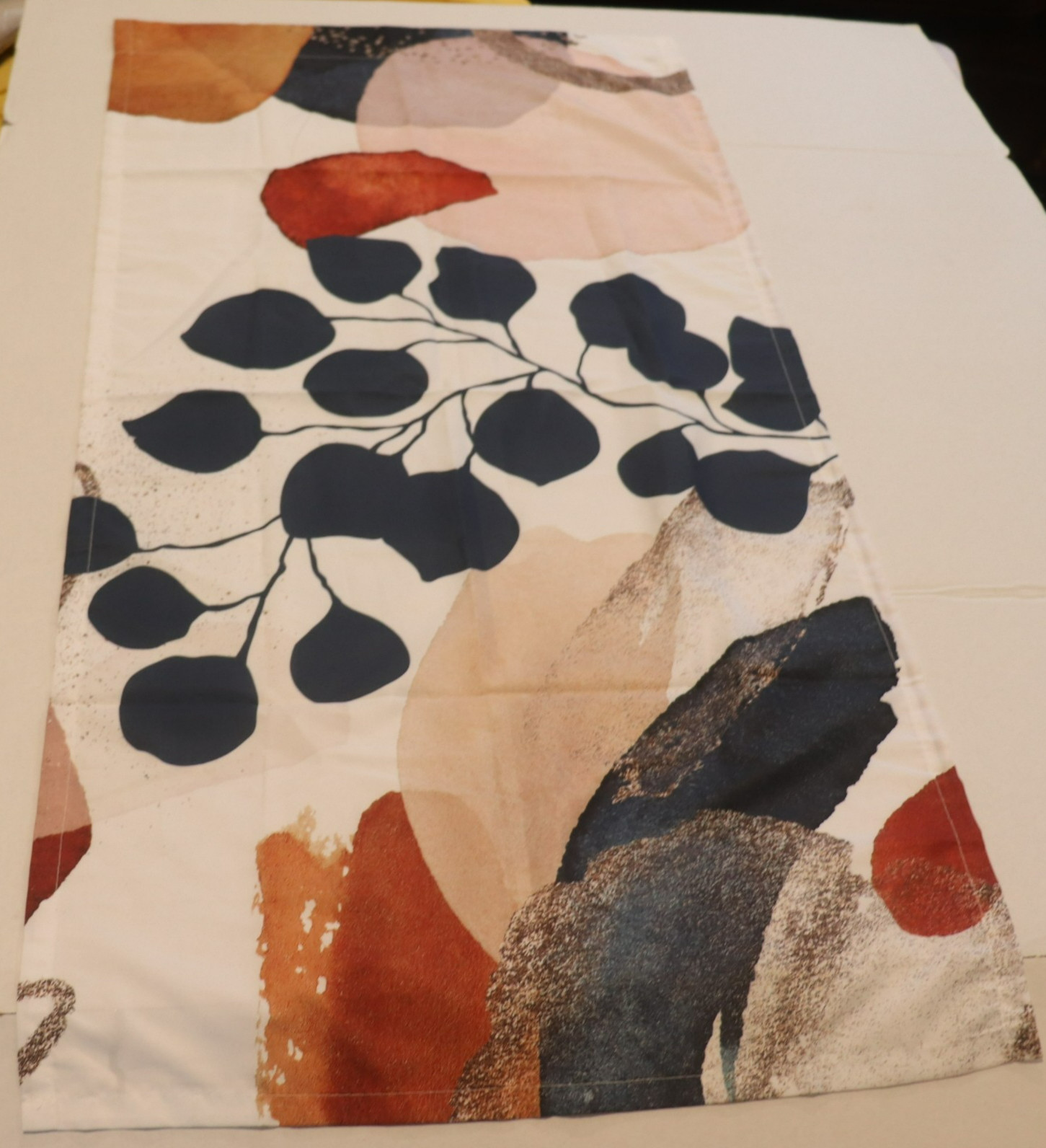 Curtain Panel 43″ Long x 21″ Wide – rod opening 3″ – Art Deco Leaf Design