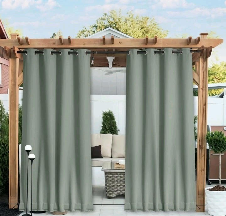 NICETOWN 1 Panels Weighted Outdoor Curtains for Patio, Grommet & Back Tab top