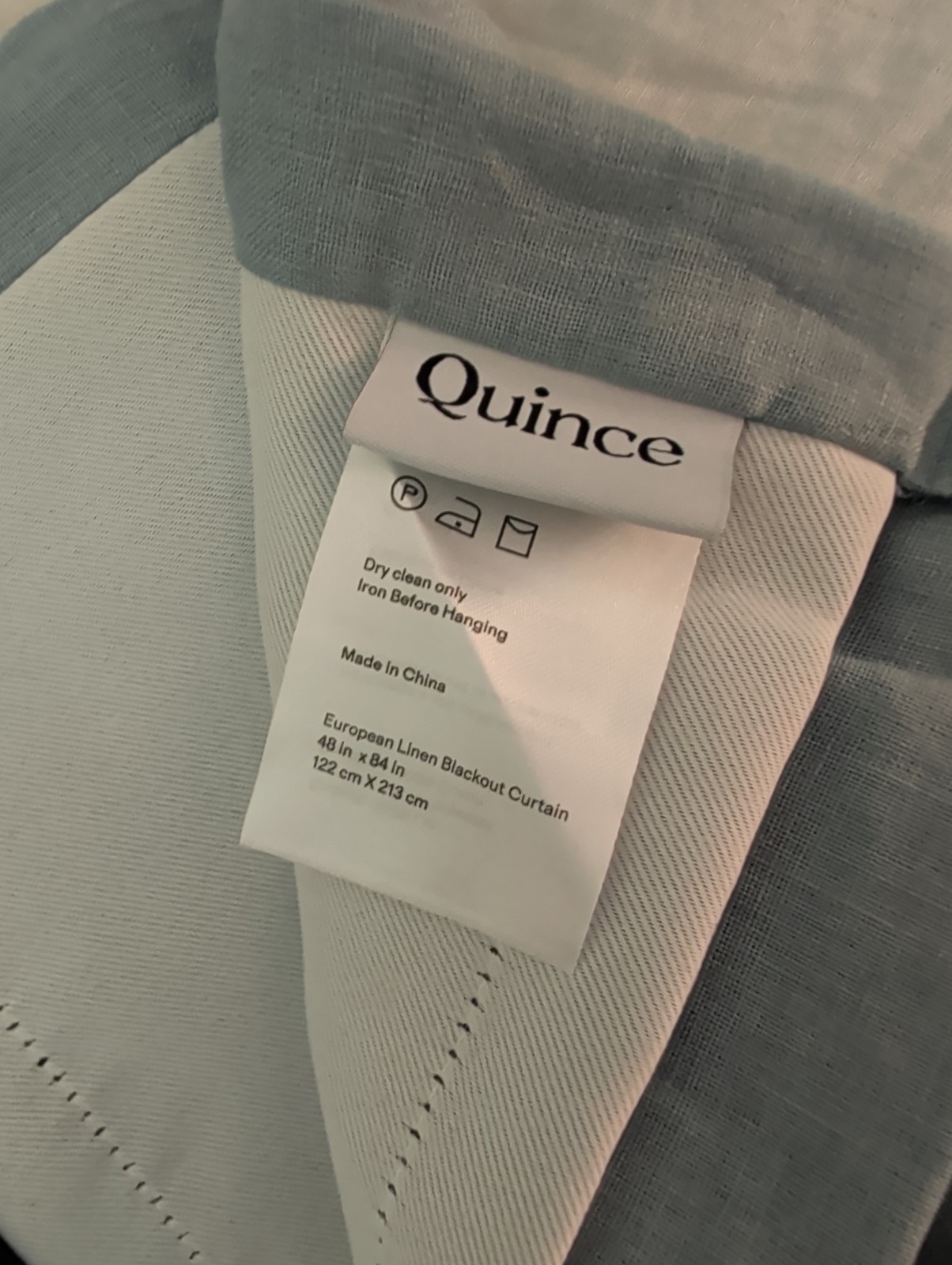 Quince 100% European Linen Room Darkening Curtain In Light Blue 48×84 1 Panel