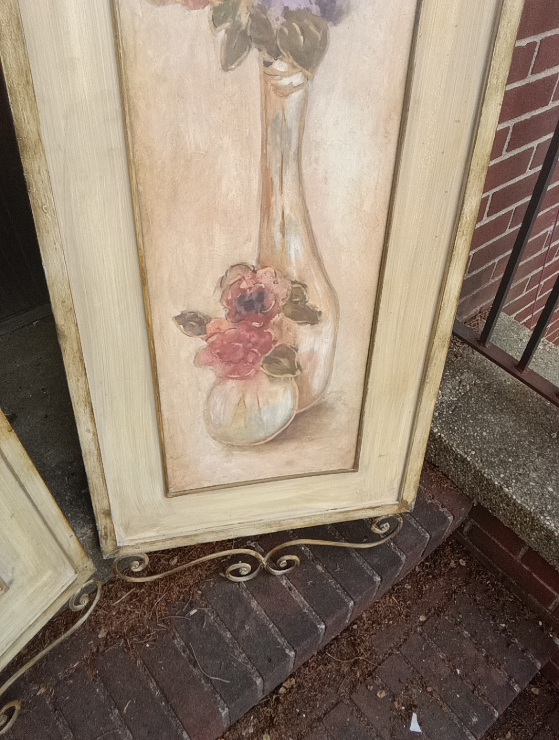 TWO WELDED IRON AND STEEL WALL DECOR/SHUTTERS 54 IN BY 22 IN ITALIAN STYLE RARE