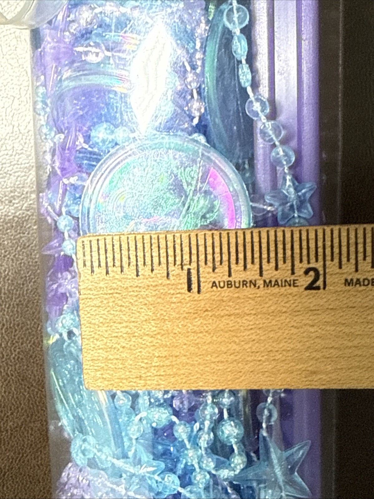 NEW Disney Tinkerbell & Stars Plastic Beaded Door Curtain Iridescent Purple Blue