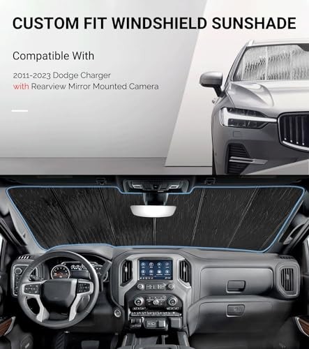 Windshield Sunshade for With Rearview Mirror Mounted Camera Silver(AstraGuard)