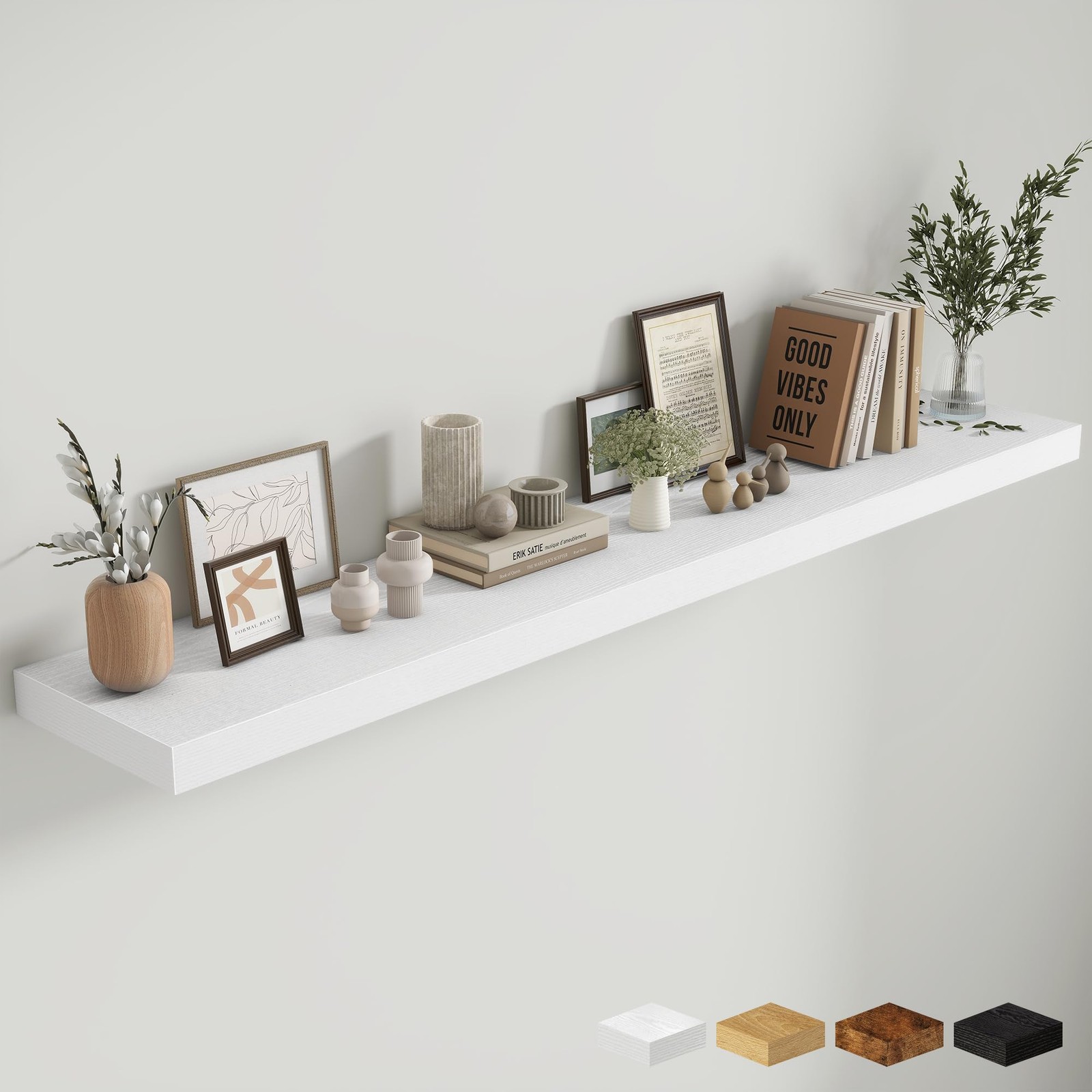 72 Inch Fireplace Mantel Shelf, 12 Inch Deep Shelves for Display & Wall Stora…