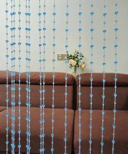 Beaded Curtain Doorways Acrylic Hanging Door Beads String Curtains Dark Blue