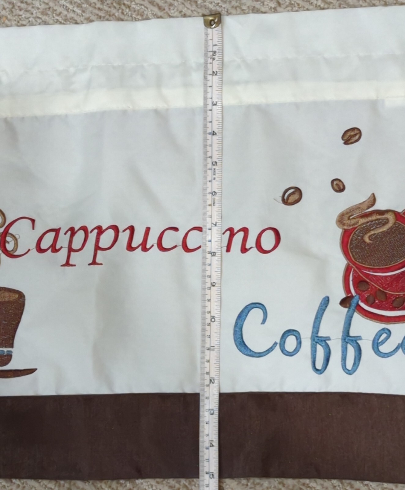 Coffee Drink Cafe Window Kitchen Valance 56 x 15 Cappuccino Coffee Latte