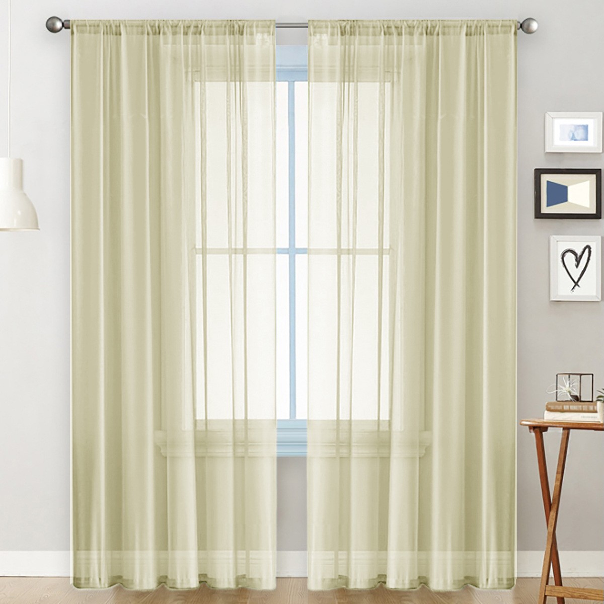 Modern Minimalist Pastoral Curtain & Sheer for Living Room Bedroom Study