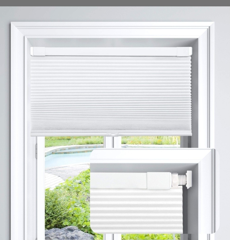 LazBlinds Cordless Cellular Shades, No Tools No Drill, 24.5” W x 48” H, White