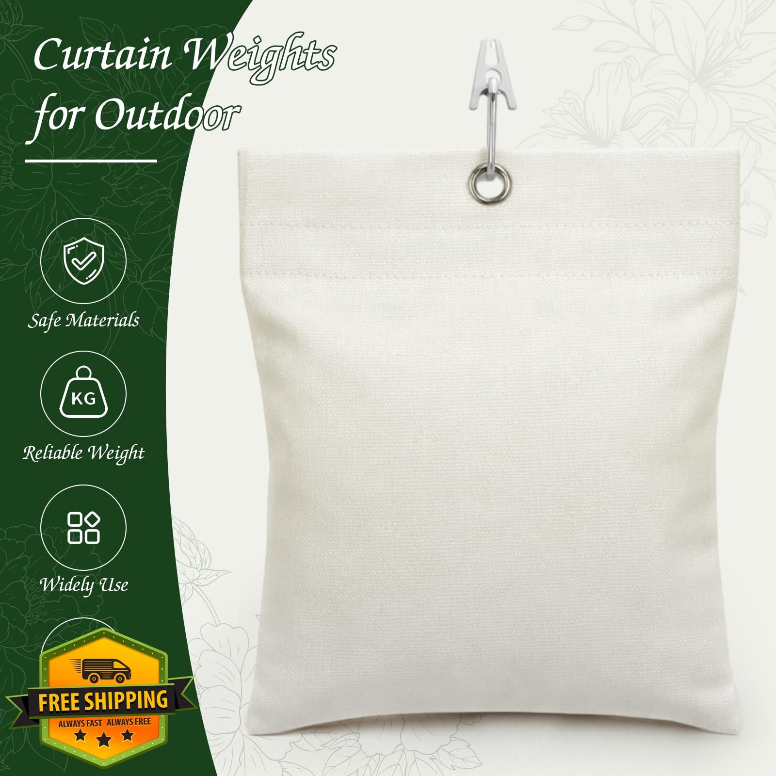 Relaxweex White Curtain Weights 6 Pack 16oz