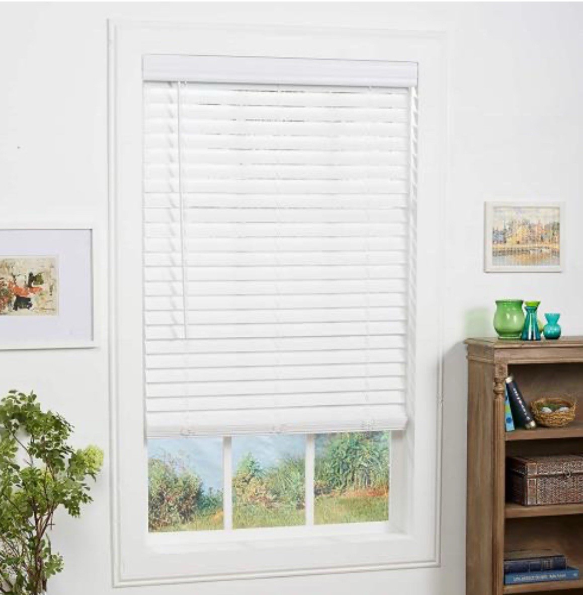 allen roth Trim at Home 2-in Slat Width 35-in x 72-in Cordless White Faux