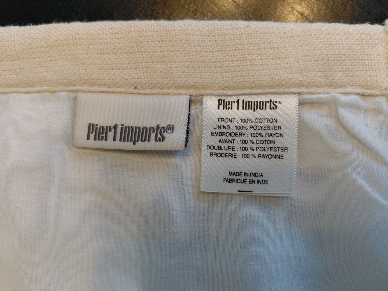 Pier 1 Imports Vintage Sequin Butterflies Valance Ivory 41 1/2″ X 18″