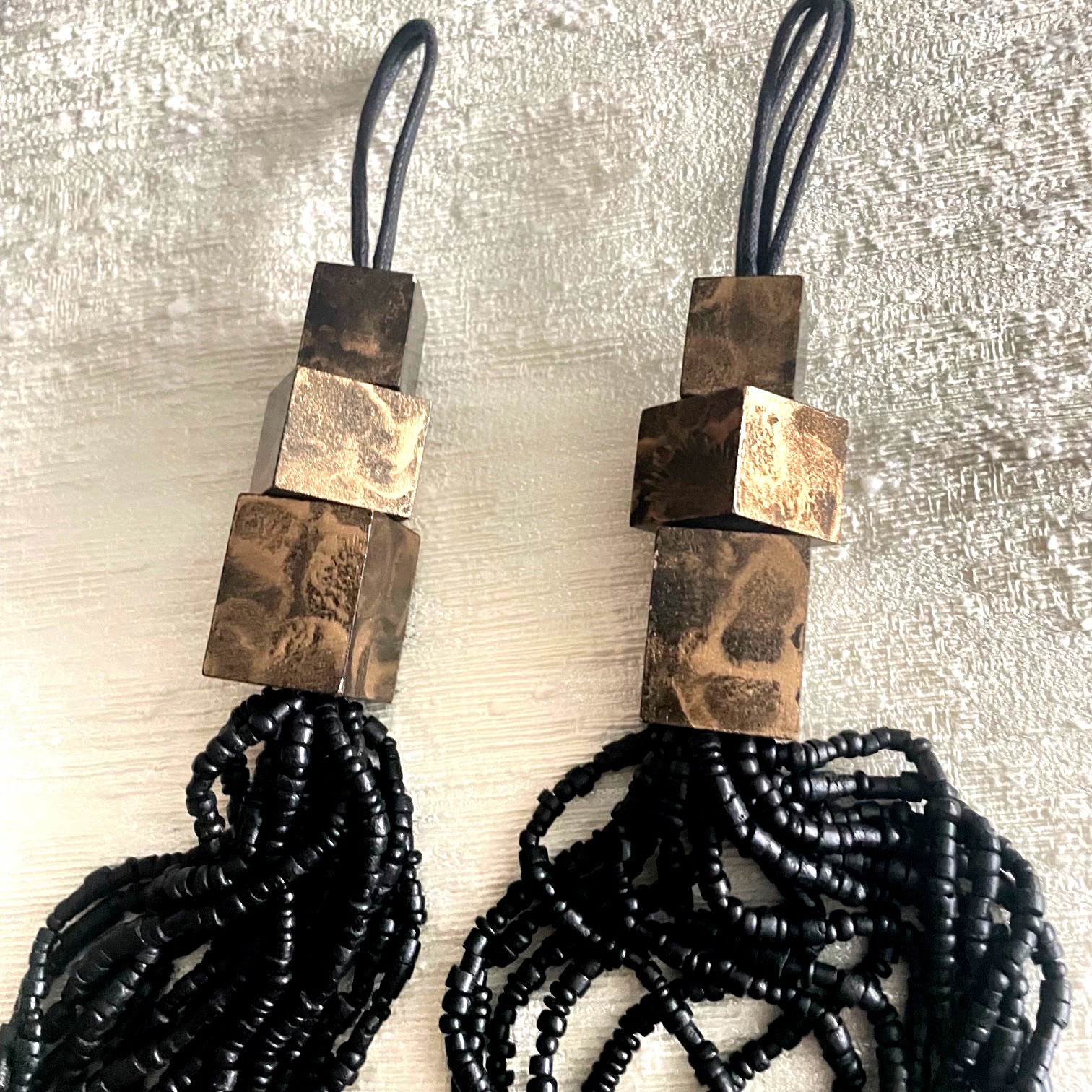 SAMUEL & SONS Custom Order Beaded Tie Back Curtain Rope Holder Art Deco