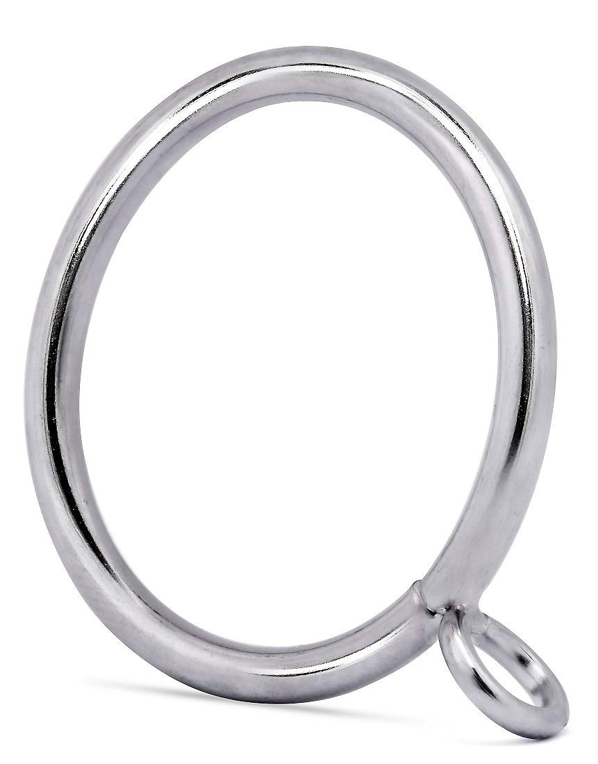 24 PCS Satin Nickel Metal Window Curtain Rings Eyelet Fit 1 1/4 In Rod 1.49 ID