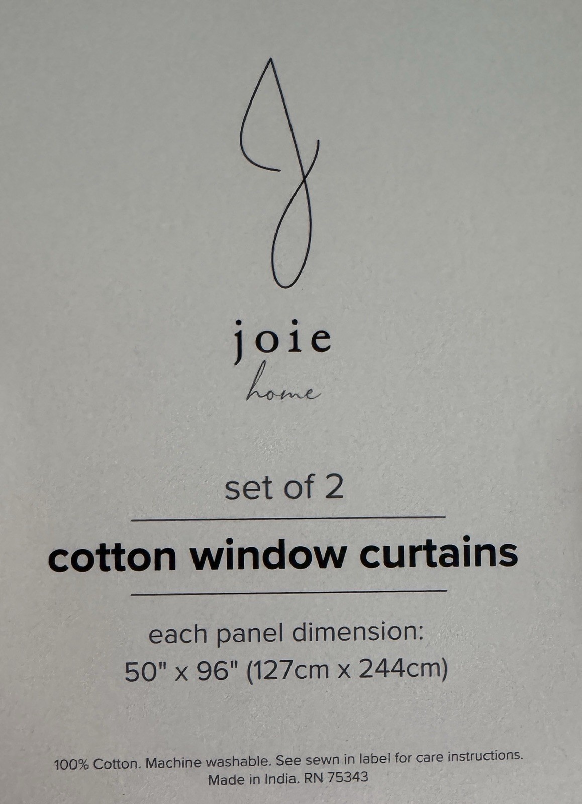 Joie Window Curtains 2 Panels 50 x 96″ Cotton Wildflower Cream Drapers Back Tab