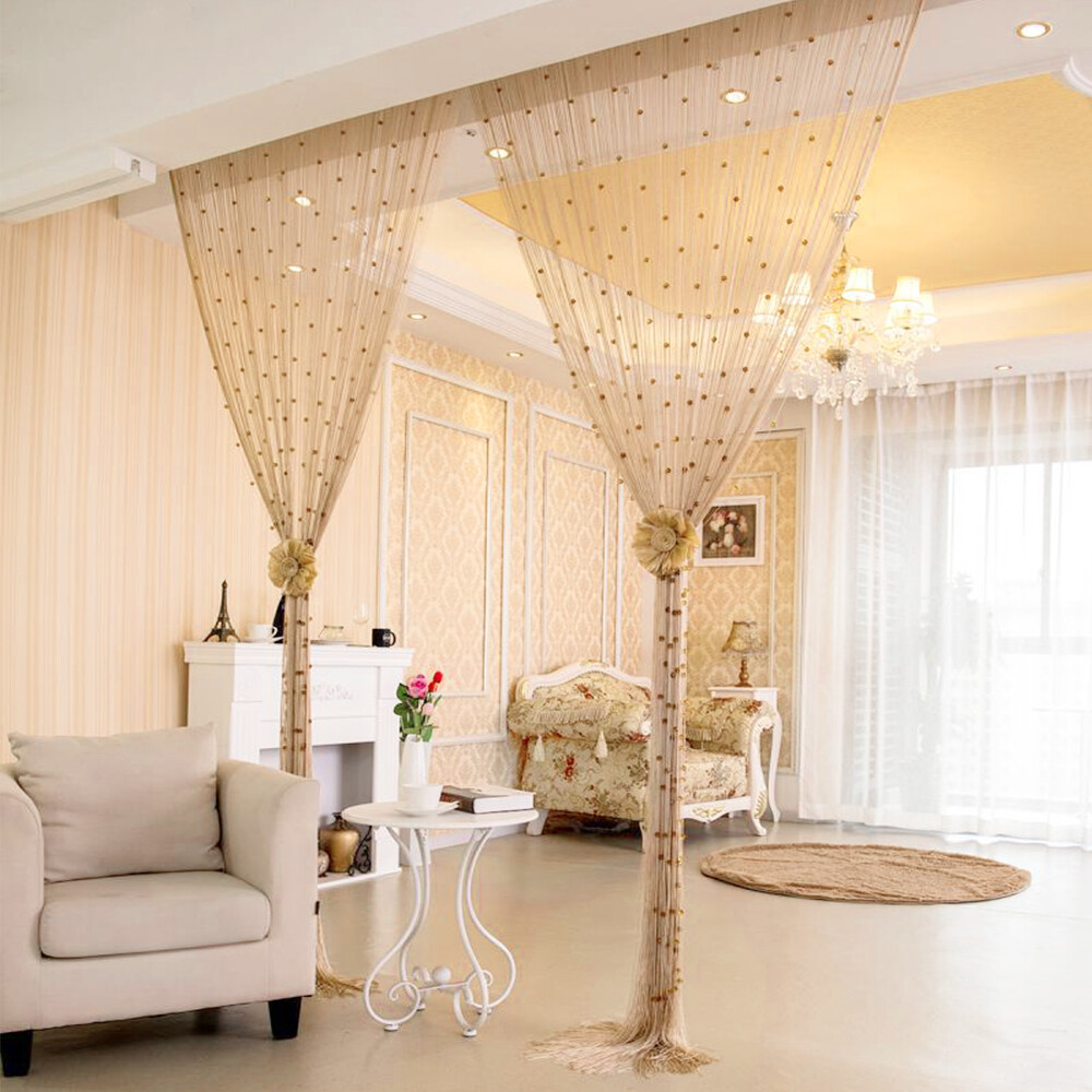 100x200cm Glitter String Curtain Crystal Beaded Tassel Curtain Door Fringe Strip