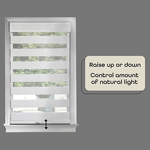 Cordless Celestial Sheer Double-Layered Window Roller Shade – 33 Inch Width x