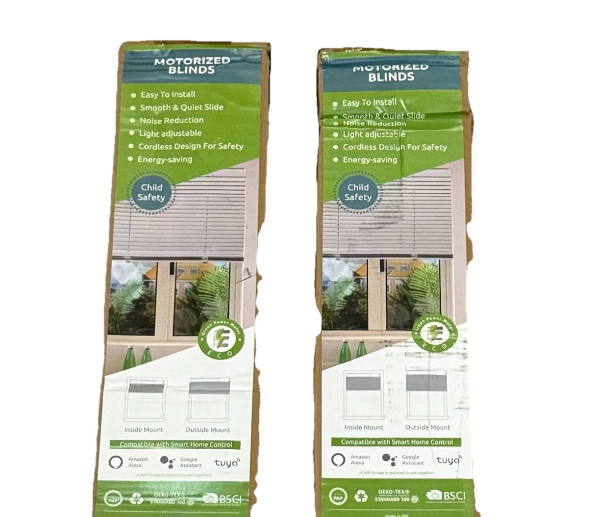 Motorized Smart Blinds Remote Control Solar Power Cordless 45” W x 54” H Silver