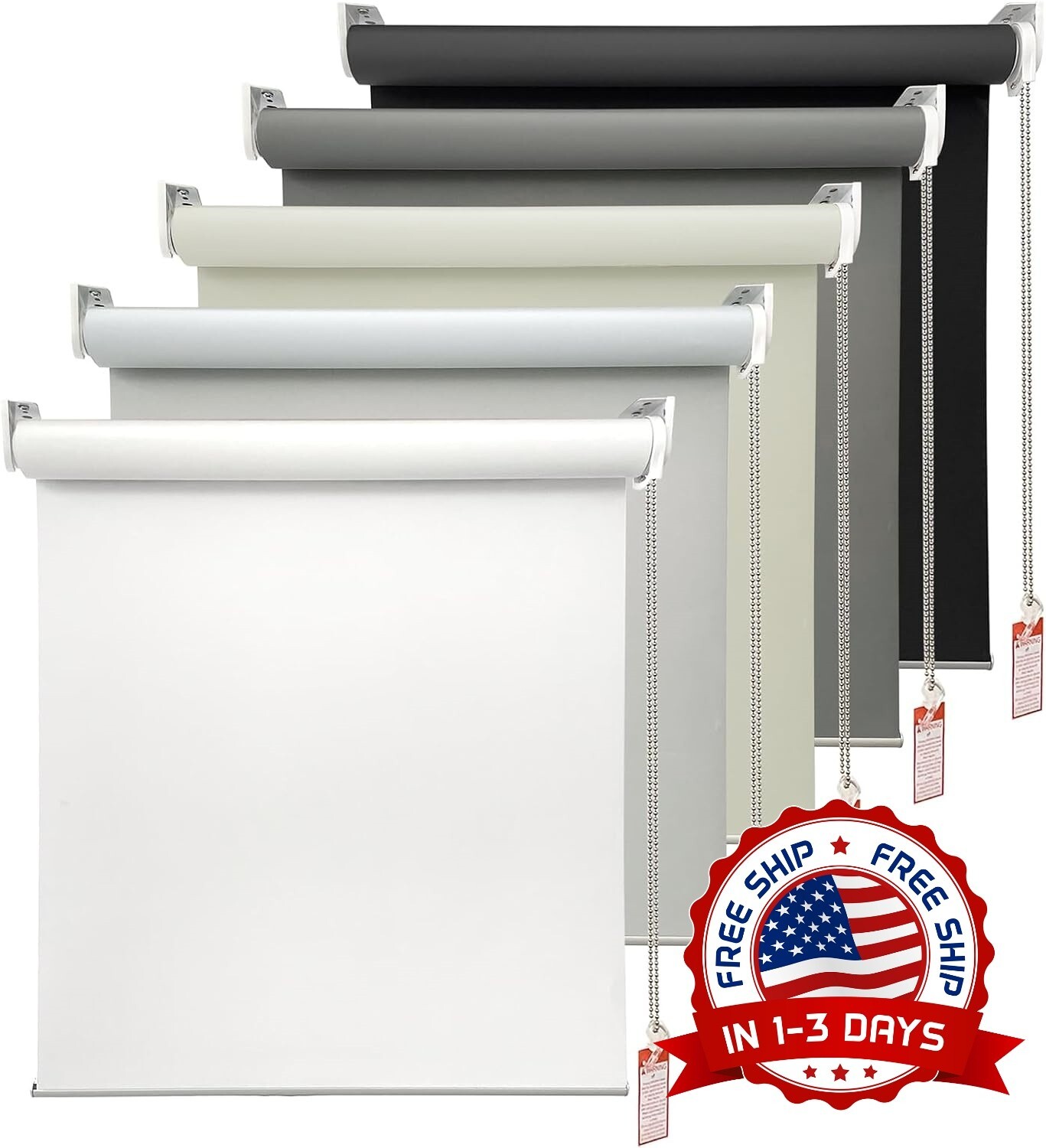 Persianas Enrollables 100% Opacas De 20″ W x 72″ H, Persianas Enrollables NEW US