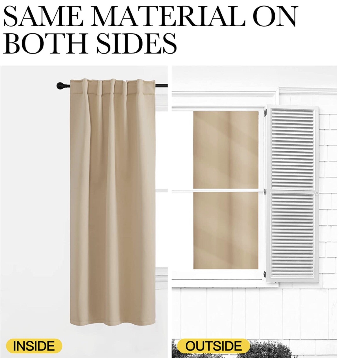 NICETOWN Extra Long Window/Door Curtains With Back Tab/Rod Pockets (W52”*L108”)