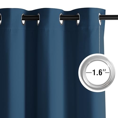 Decor Room Darkening Curtains 63 Inches 40″W x 63″L (Pack of 2) Morrocan Blue