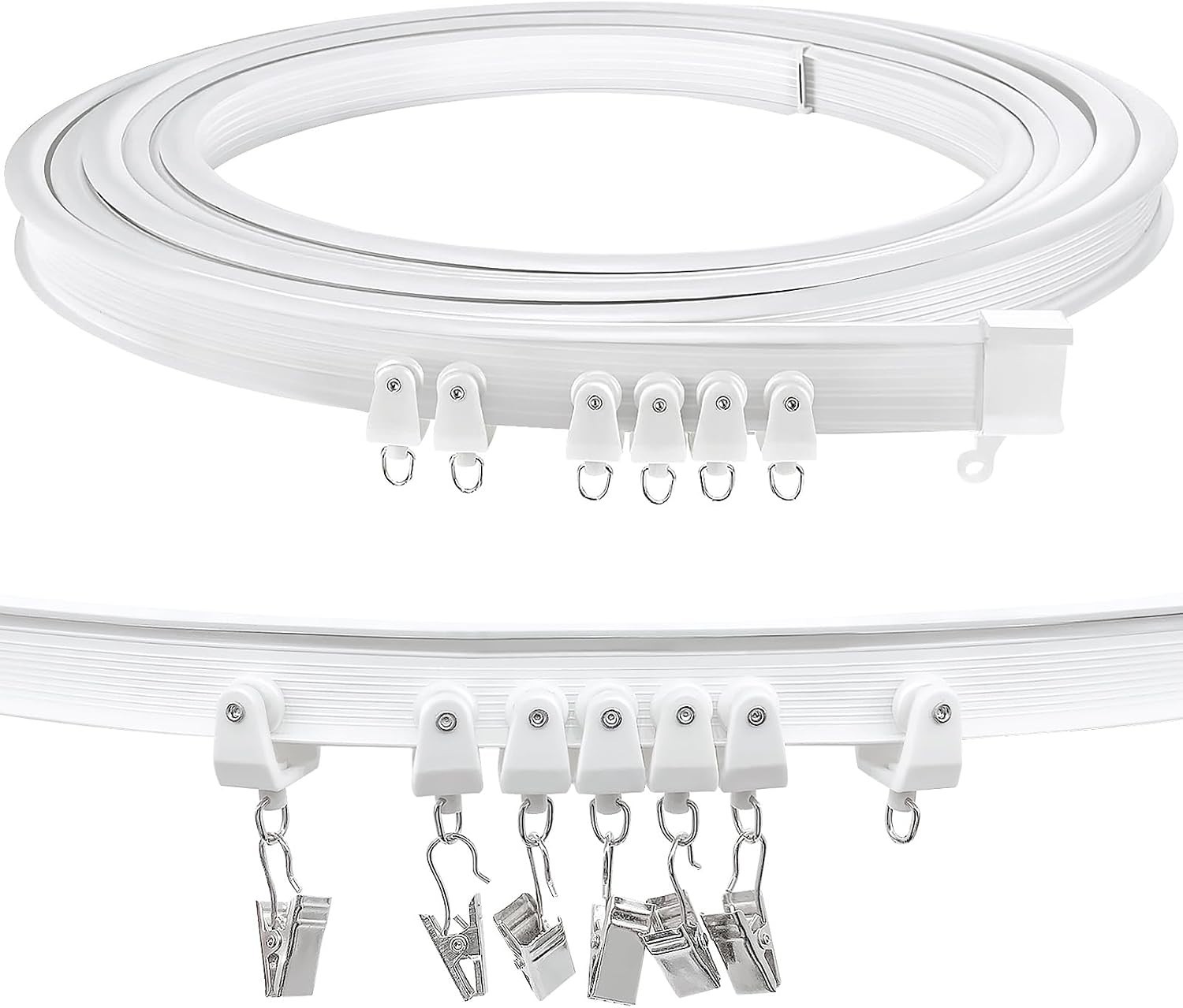 Ceiling Curtain Track Window Rod Rail System Flexible Curve Divider Rv Privacy