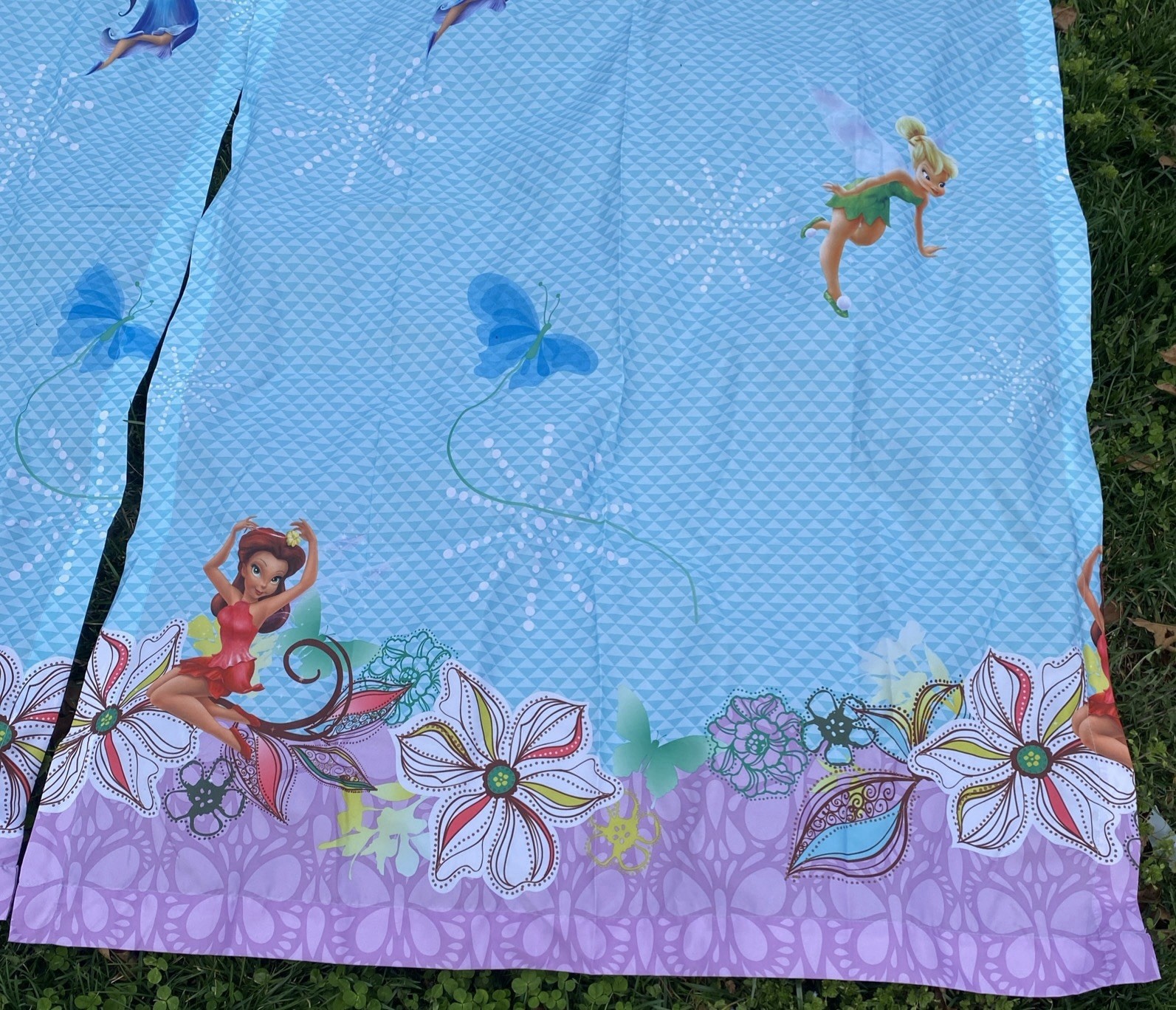 Disney Fairies Decorative Curtain 50″ X 17″ TINK Tinkerbell Fairies 2-64×41 EUC
