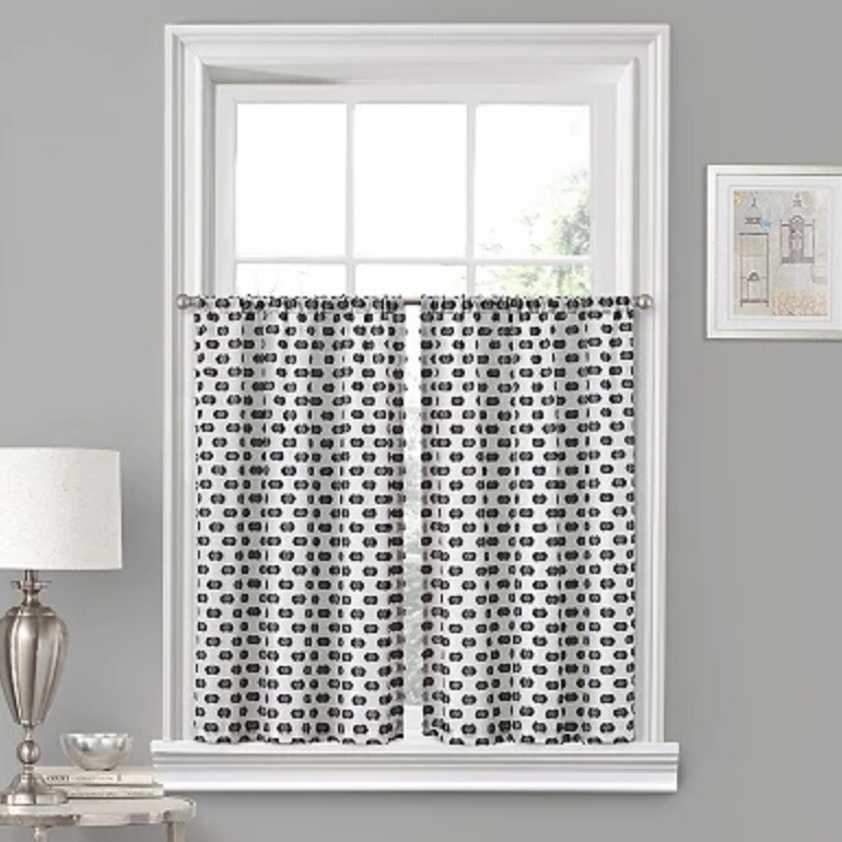 Vue Window Solutions Modo Window Curtain Tier Pair 26×45 in. Rod Pocket 1.5 in.