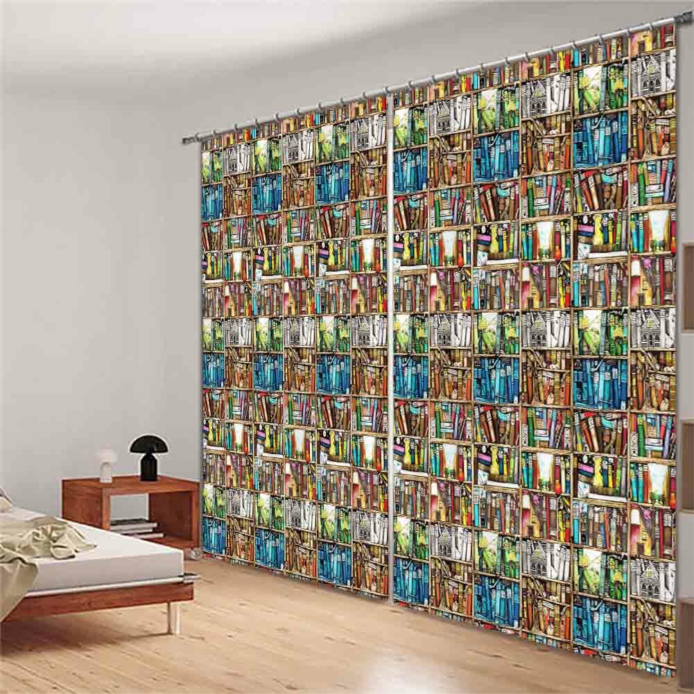 Many Shelves Between 3D Curtain Blockout Photo Printing Curtains Drape Fabric