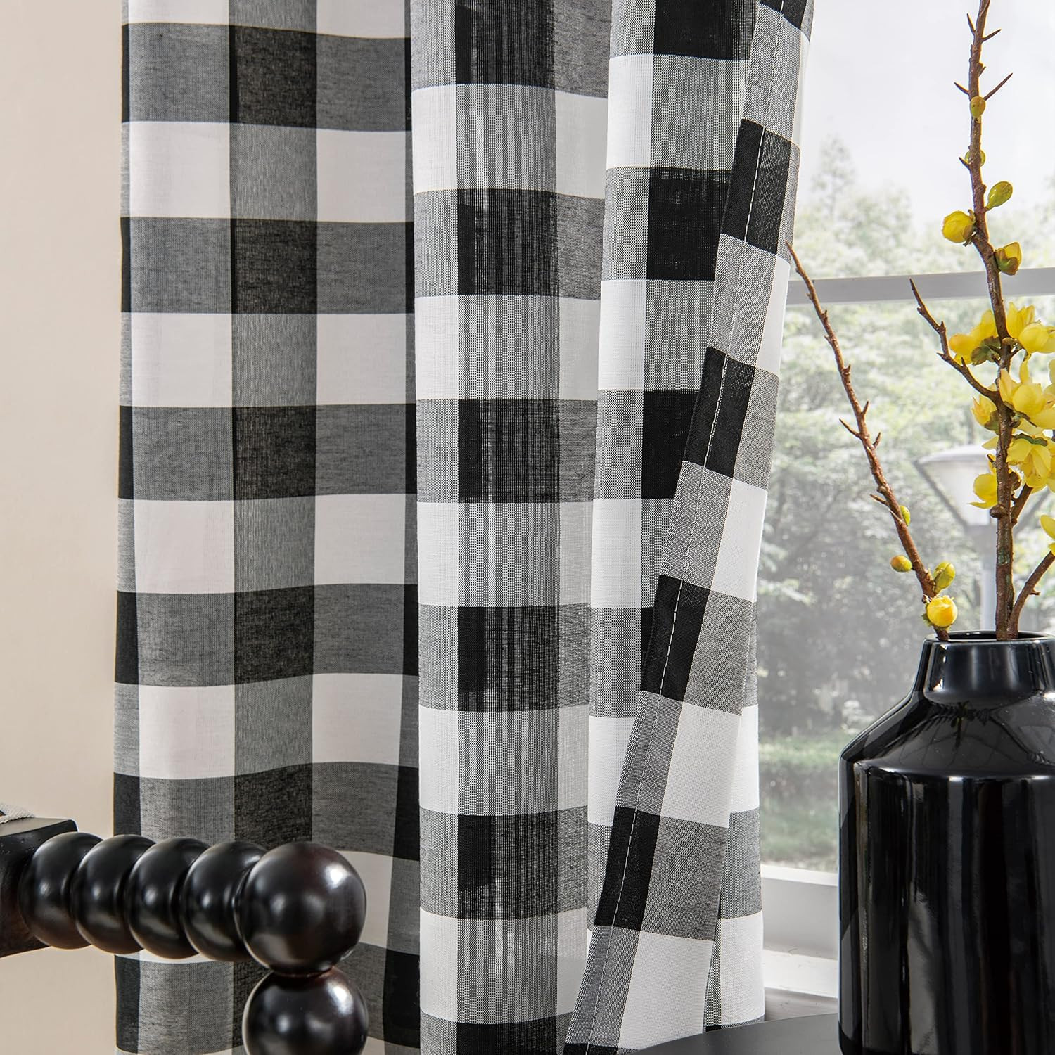 Buffalo Curtains, Black and White, Buffalo Check, Rustic, Farmhouse, Country, A
