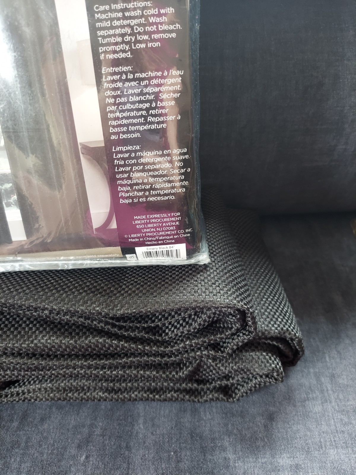 2 Pc TOTAL BLACK OUT CURTAINs 84″ LENGTH Emery Black New
