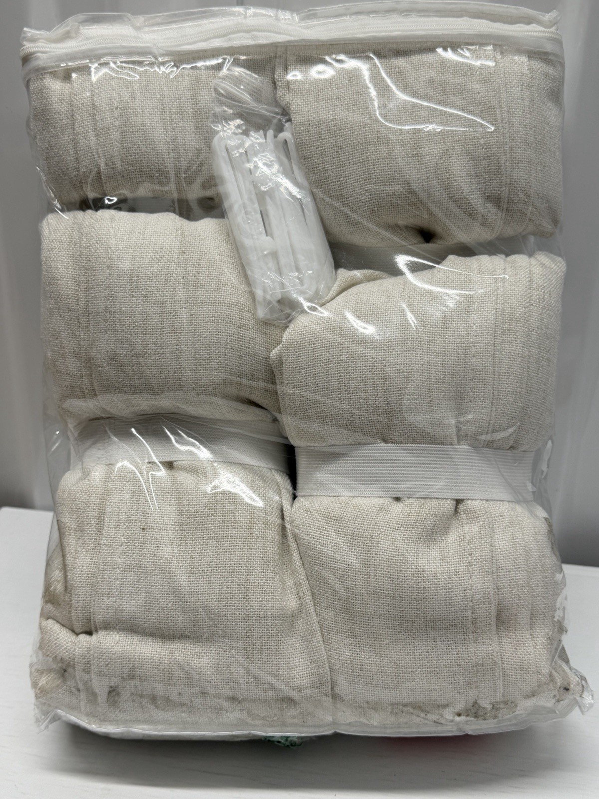 Extra Long Pleated Sheer Curtains 144” L X 42” Memory Trained Lines Blend 2 Pane