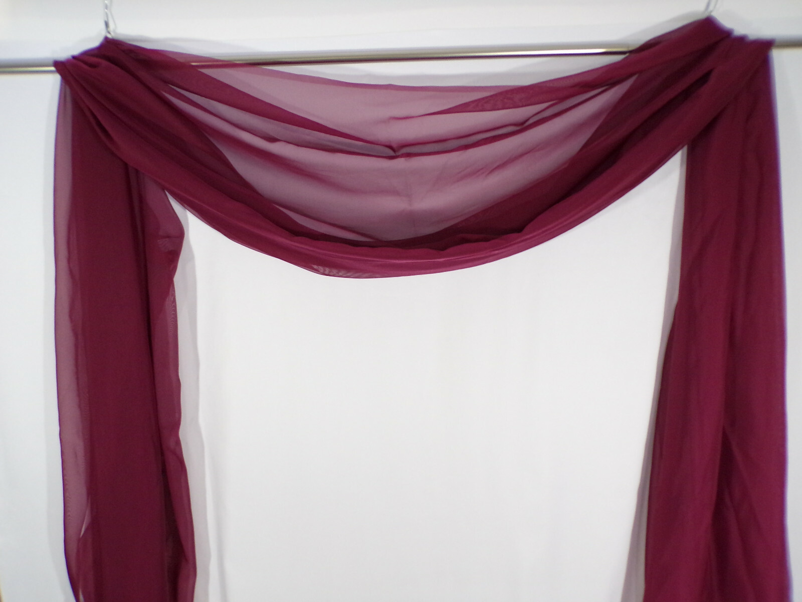 Vintage Window Scarf Panel 216″ x 58″ Classic Burgundy Polyester Sheer D22