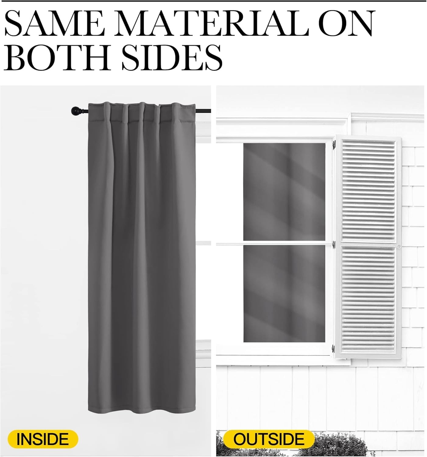 Energy Saving Grey Blackout Curtains 34×48 inch – Set of 2 Room Darkening Panels
