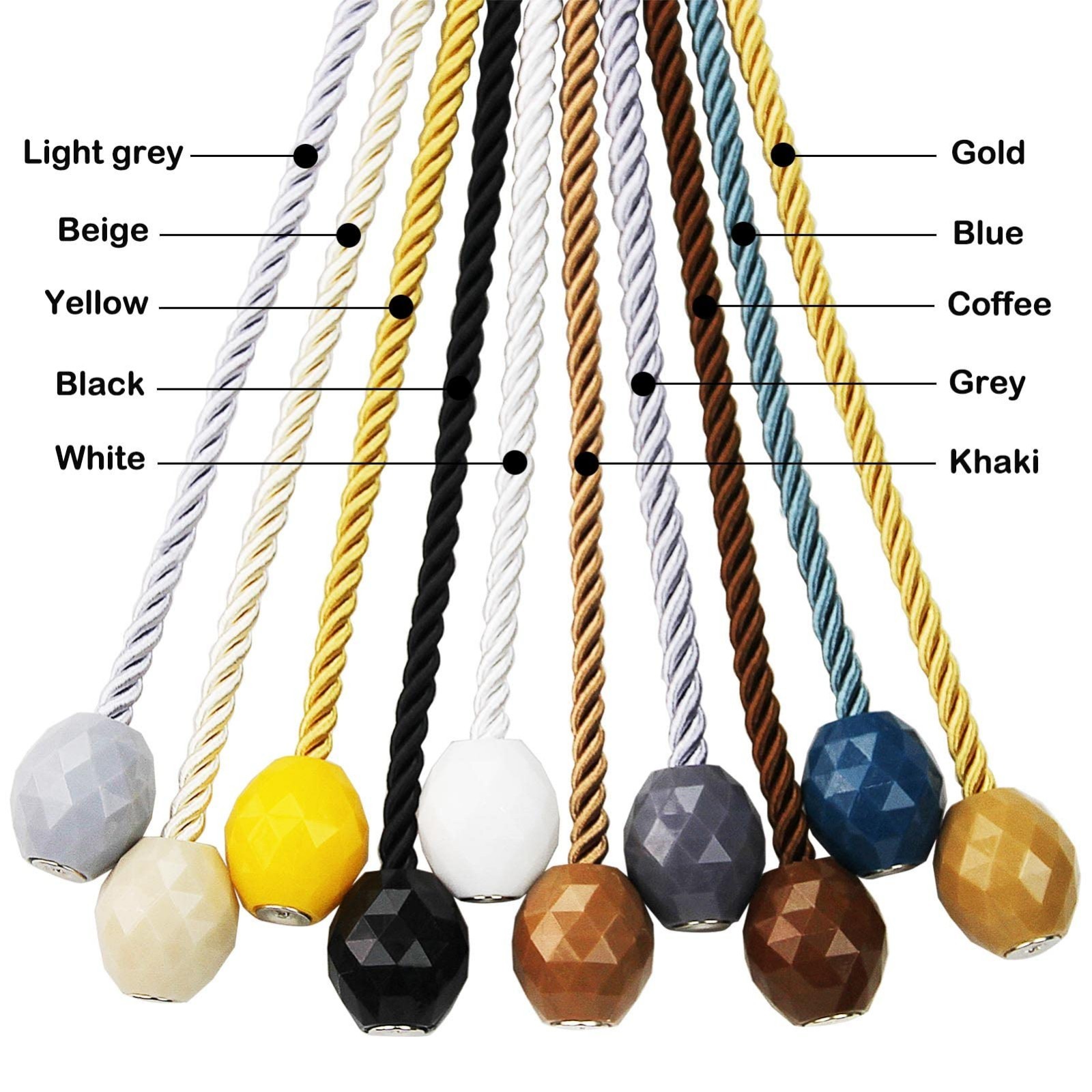 Magnetic Curtain Tiebacks 4 Pack – Black Decorative Holdbacks for Drapes & Outdo