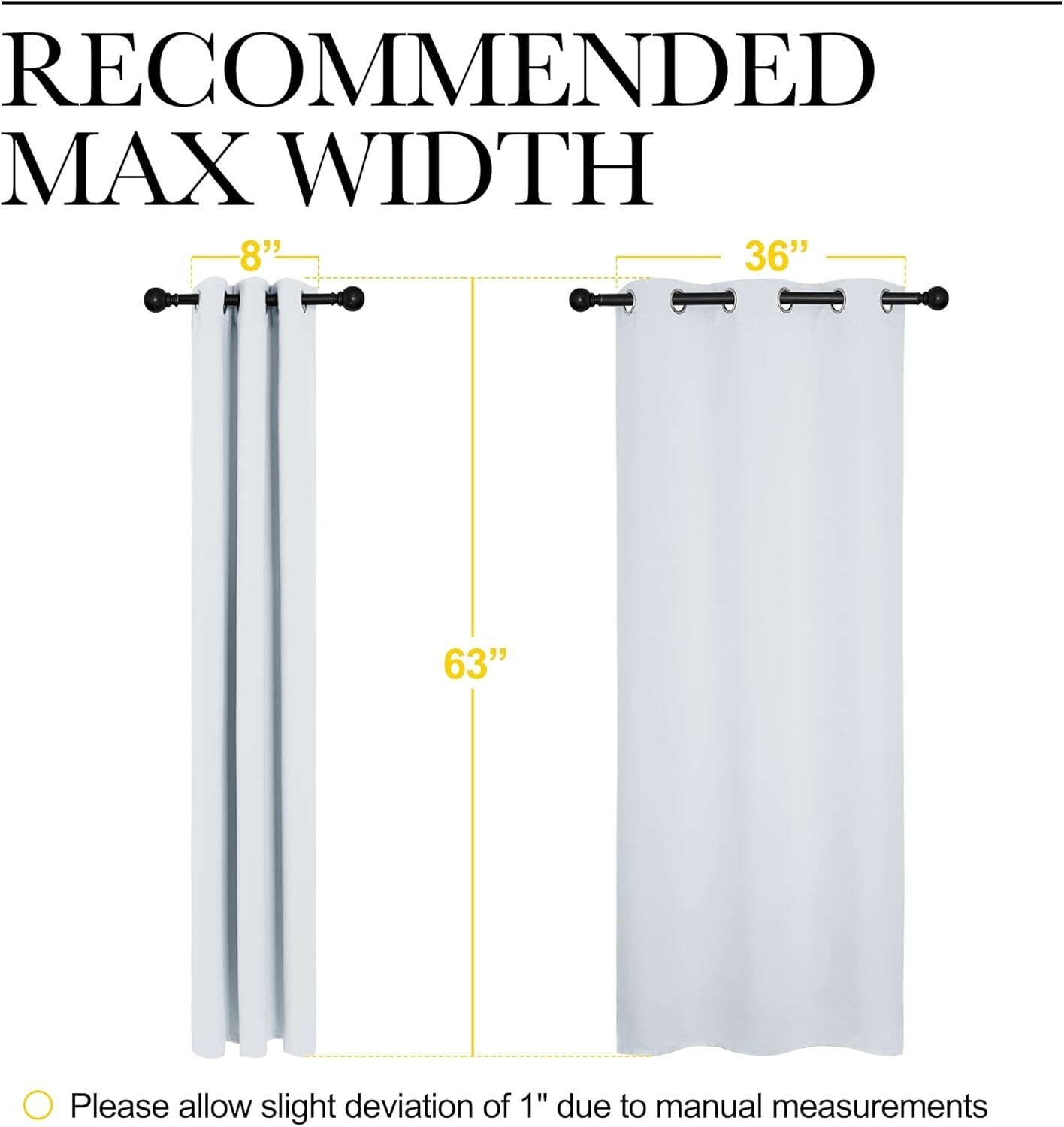 Window Treatment Thermal Insulated 42″W x 63″L (Pack of 2) Greyish White