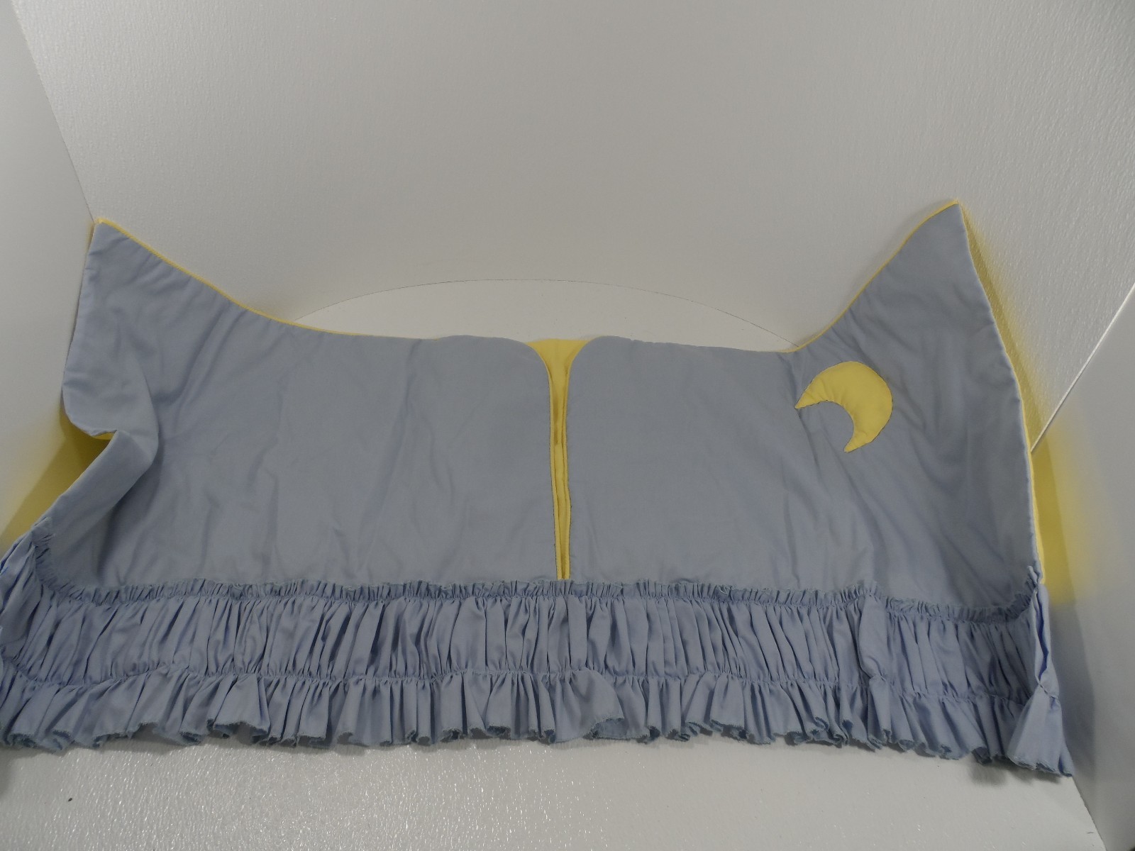 Custom Made Blue & Yellow Baby Window Valances Pair (2) 46″ W x 20.5″ L – VGC