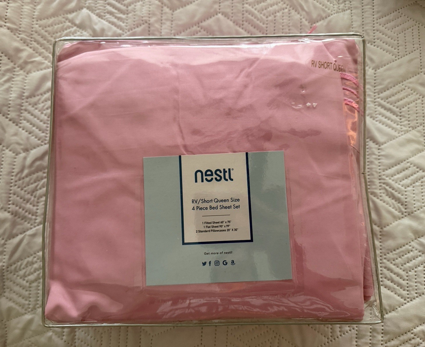 Nestl Pink Microfiber Curtain Panels 52×63 Room Darkening Rod Pocket